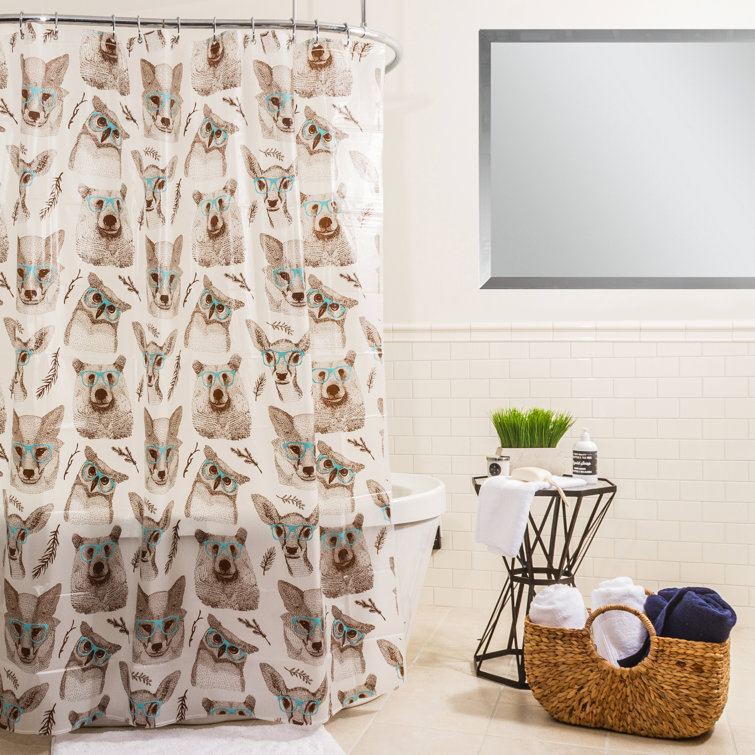 Splash Home Peva Woodland Creatures Single Shower Curtain & Reviews Wayfair Canada
